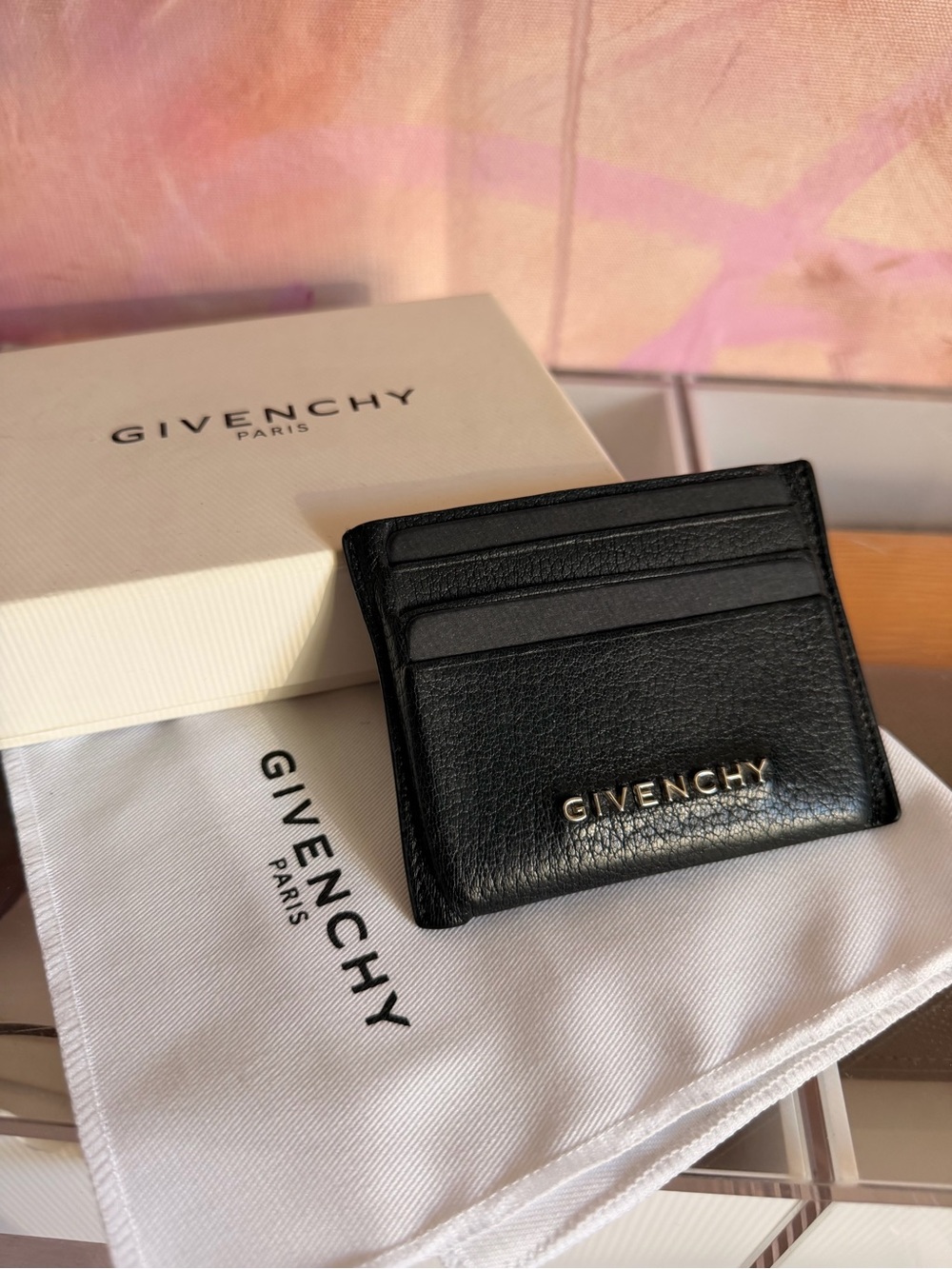 Givenchy Black Leather Card Holder